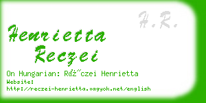 henrietta reczei business card